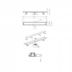 Κανάλι Ντουζιέρας  Sparke 600x70x1.2mm Rose Gold